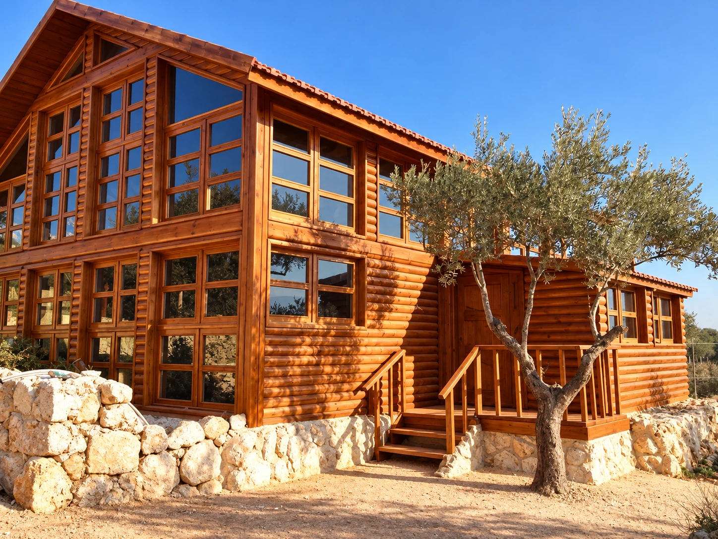 Light-filled timber lodge