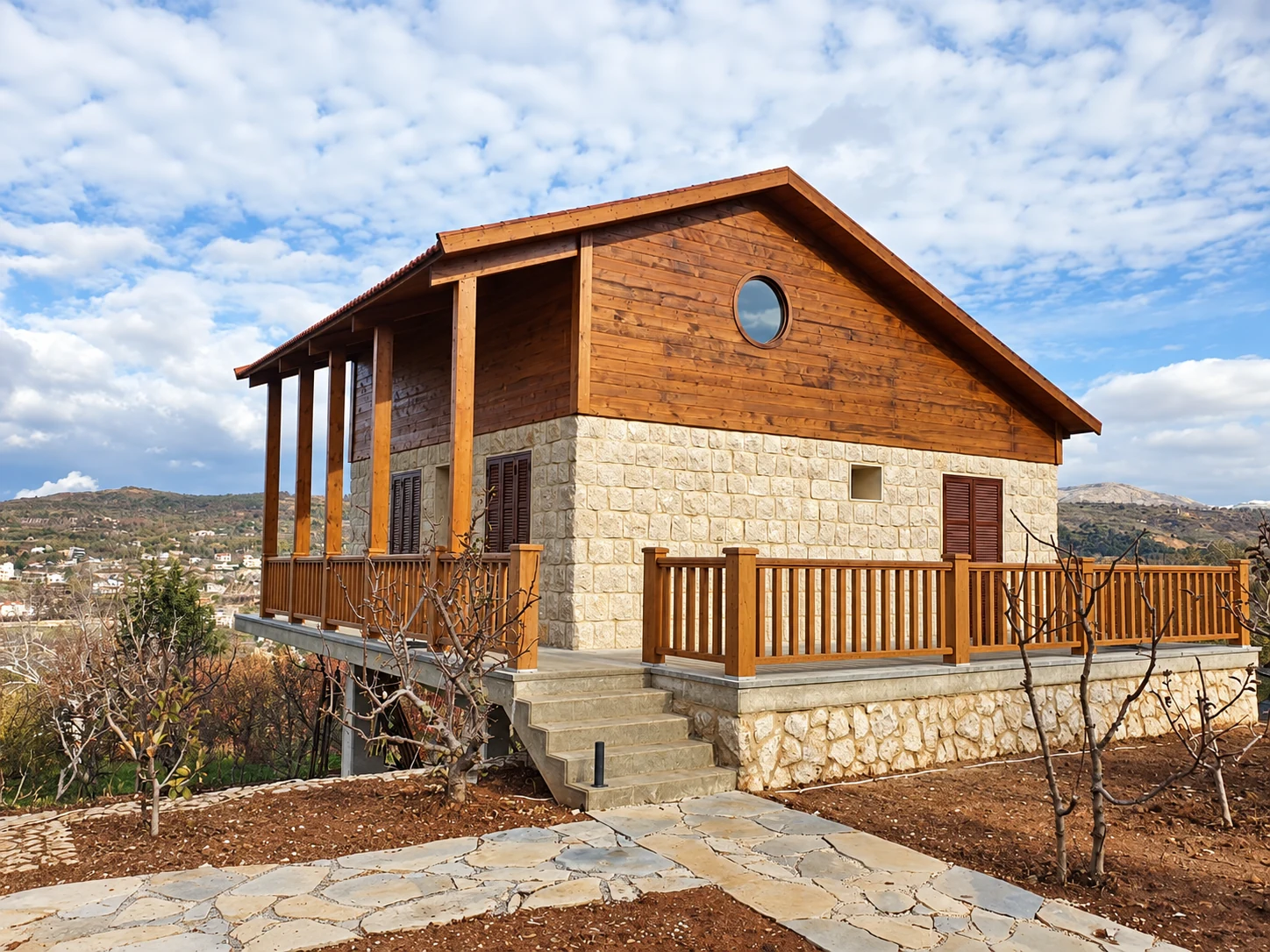 Stone & timber mountain home