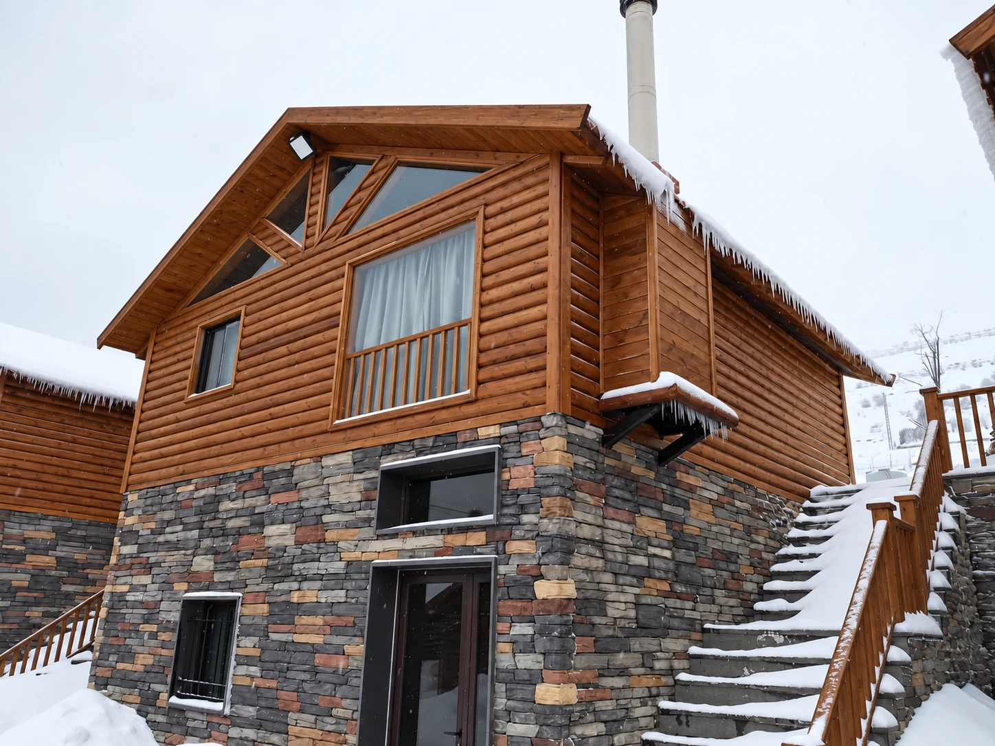 Chalets in winter